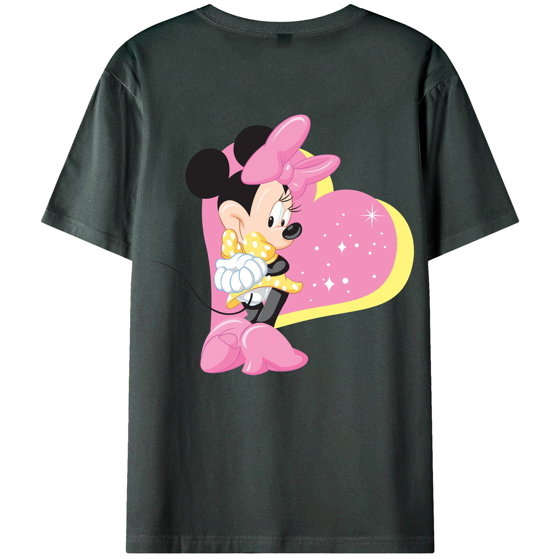 ミッキーマウス Mickey Mouse 綿100％ メンズ半袖Tシャツ（バックプリント） 通気性
